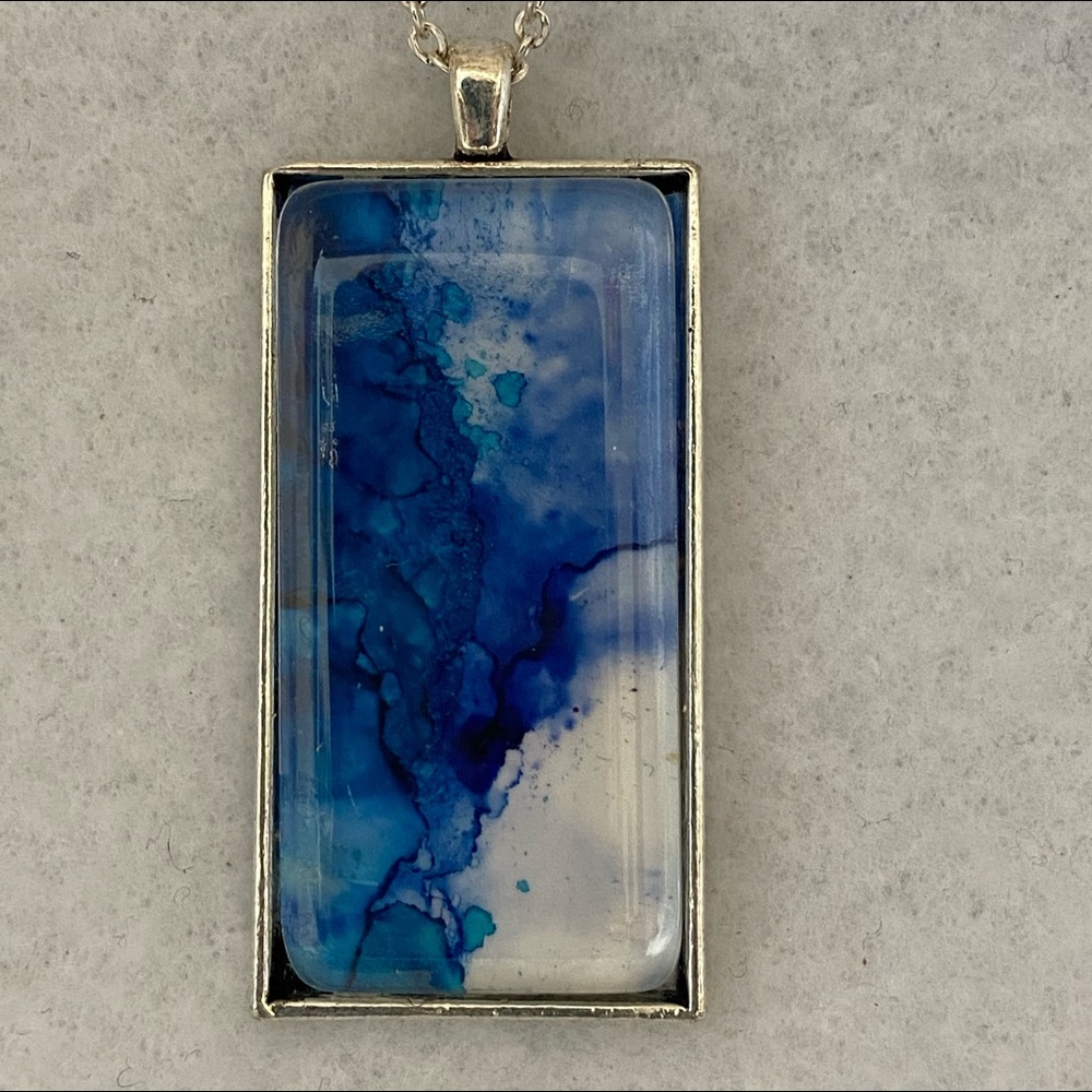 Long Rectangular Wearable Art Pendant